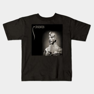 pharaoh Akhenaten, vintage art photo Black and white (square)) Kids T-Shirt